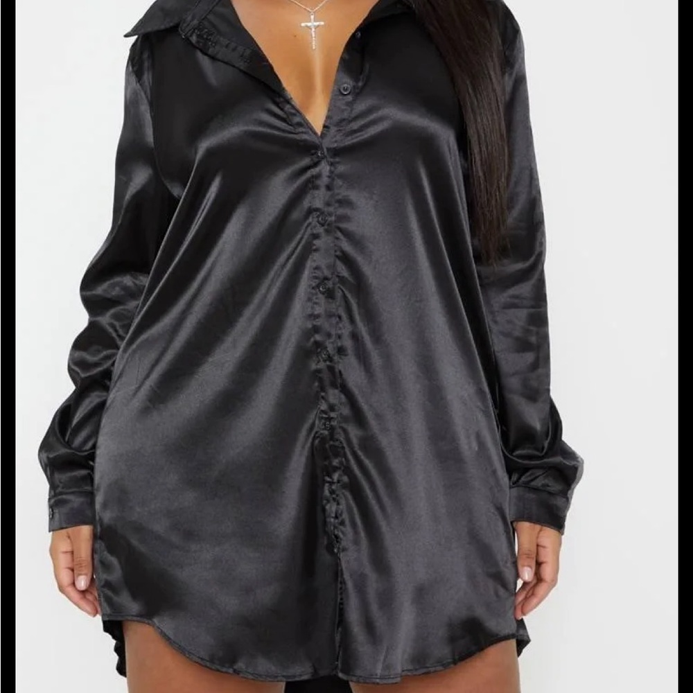Pretty little thing satin shirt dress - Picture 2 of 7